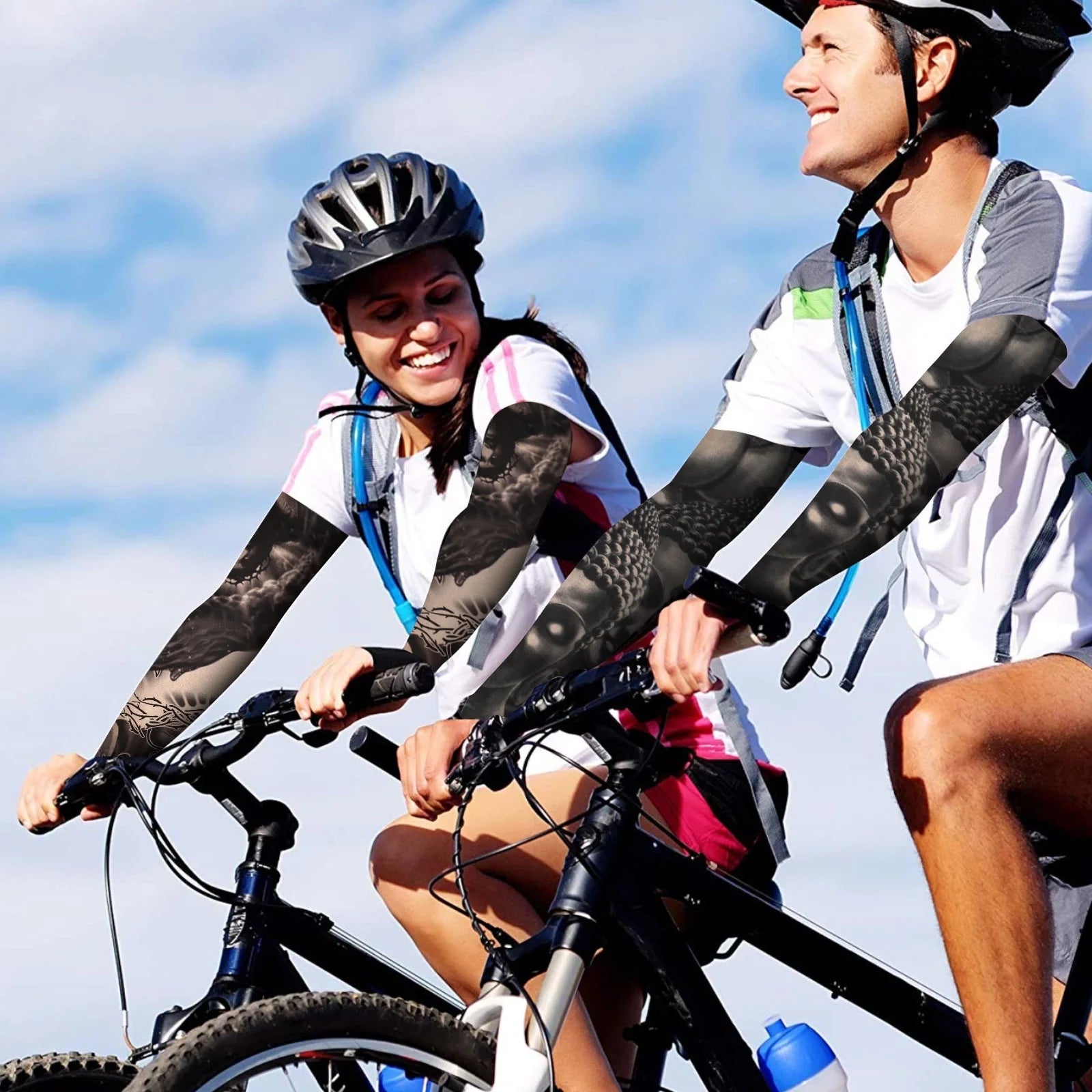 10Pcs UV Protection Cooling Arm Sleeves, UPF 50 Compression Sun Sleeves for Men Women for Running, Cycling, Fishing, Golf, Volleyball, Basketball