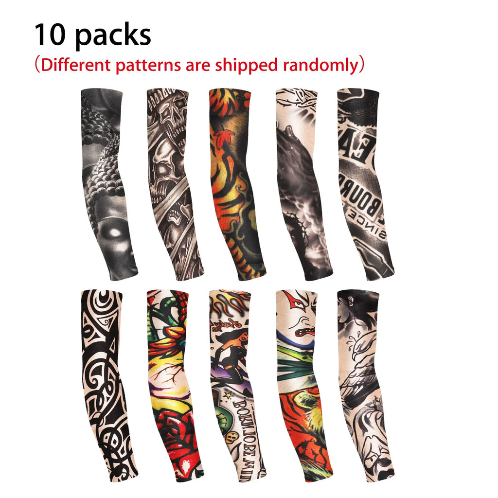 10Pcs UV Protection Cooling Arm Sleeves, UPF 50 Compression Sun Sleeves for Men Women for Running, Cycling, Fishing, Golf, Volleyball, Basketball
