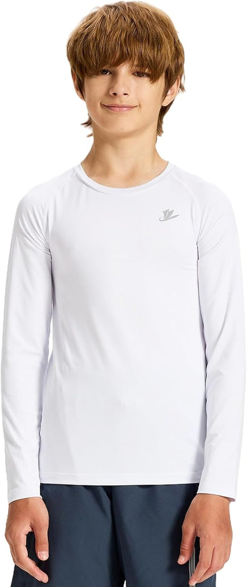 Youth Boys Compression Thermal Shirt Long Sleeve Kids Fleece Baselayer Soccer Baseball Undershirt Slim/Regular/Husky